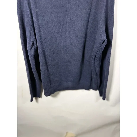 Polo Ralph Lauren Mens XL Quarter Zip Sweater Navy Blue Red Pony Logo Cotton - Picture 5 of 8